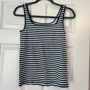 J. Crew Navy and White Striped Top